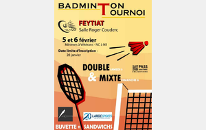 Tournoi Adultes Feytiat - 5 & 6 février 2022 !! 🤩🏸