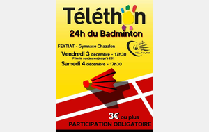 TELETHON :  les 24h du Bad