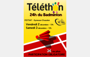 24h du bad pour le TÉLÉTHON